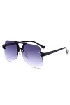 Raxinbang Lunettes de Soleil Violet Bleu Marron Rouge Transparent Lunettes De Soleil Irrégulières Femmes Hommes avec des Lune