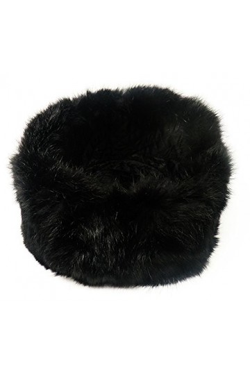 CUCUBA® Chapeau DE Fourrure Ushanka Unisex DE Lapin Original Russia Trapper Bonnet Couleur Noir - IDÉE Cadeau Taille: 58 Si