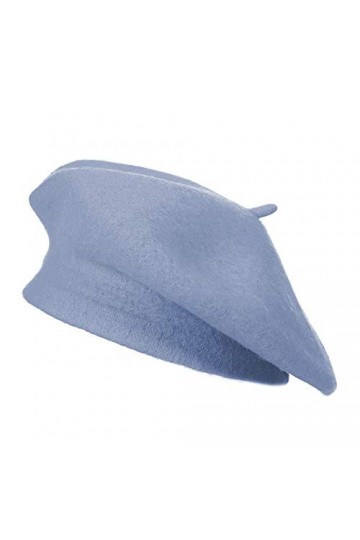 ZLYC Femmes Classique Francais Laine Chapeau de Béret Bleu Ciel ,Taille Unique