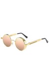 IIGOCG Lunettes de Soleil polarisées Hommes Femmes Lunettes de Soleil UV400 Lunettes de Voyage Color : Gold-Pink 
