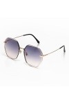 isheep Lunettes de soleil hexagonales polarisées pour femmes - Protection UV400, monture en métal, couleur rose SIS-23-PK
