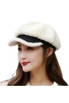 ITODA Rétro Élégant Femme Bonnet Béret Hiver en Laine dagneau Casquette Souple Automne Hiver Visière Béret Dames Femmes Chau