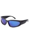Hycredi Lunettes de soleil enveloppantes pour homme et femme - Tendance - Ovale - Monture épaisse - Tendance - Sport envelopp