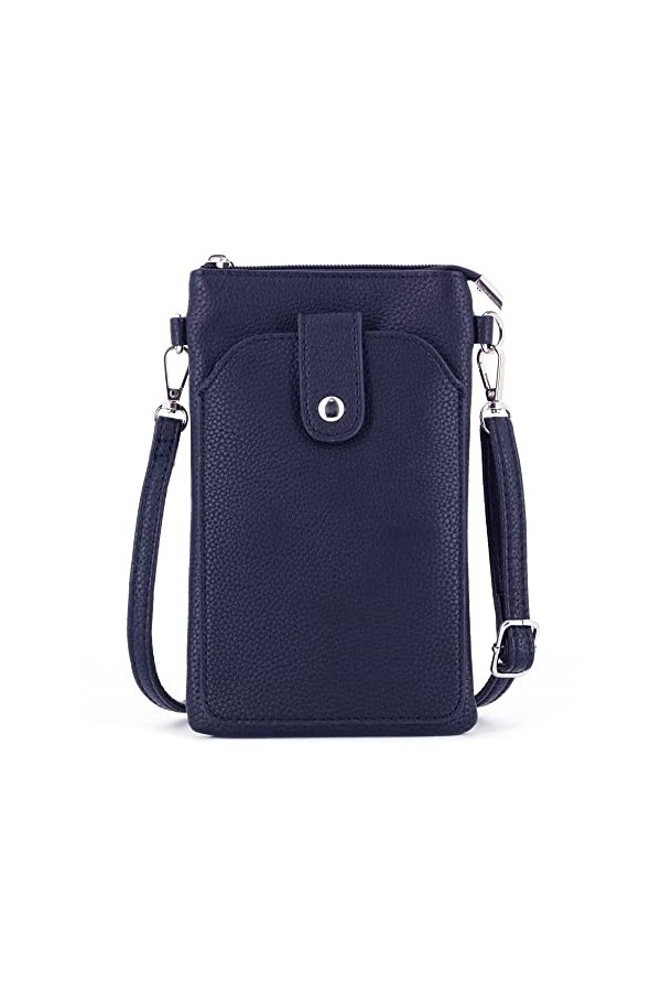 Petit Sac à Bandoulière Femme - Sacoche Rectangle pour Téléphone Portable - Pochette Simili Cuir Grainé Ville Fête - Chic Lég