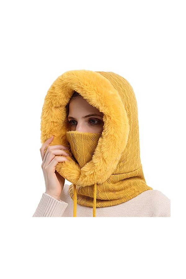YAMEE Cagoule Femme Hiver Chaud,Balaclava Femme Chapeau Cagoule,Chapeau dhiver pour Les Sports De Plein Air dhiver