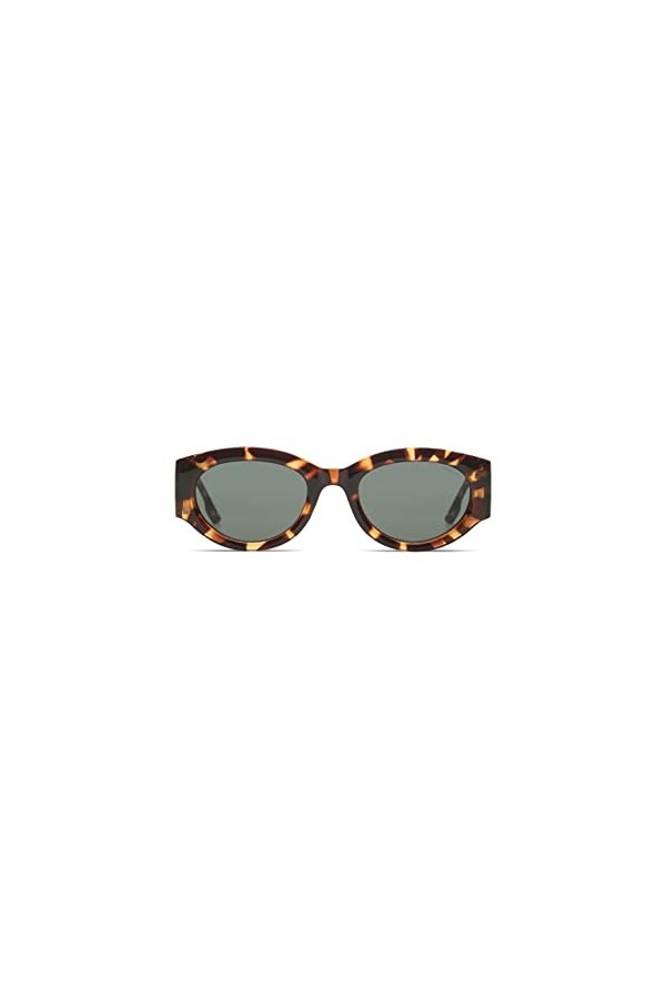 KOMONO Dax Havana Lunettes de soleil unisexes Ovales en Bio-Nylon pour homme et femme avec protection UV et verres résistants