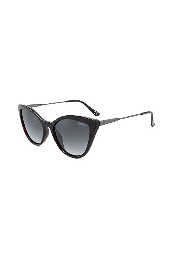 Lee Cooper Lunettes de soleil polarisées Cateye pour femme, Monture - Demi | Lentille - Gris dégradé, Taille unique