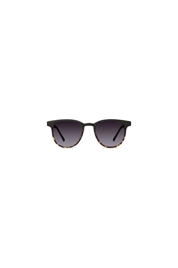 KOMONO Francis Matte Black Tortoise Lunettes de soleil unisexes rectangulaires en propionate de cellulose pour hommes et femm