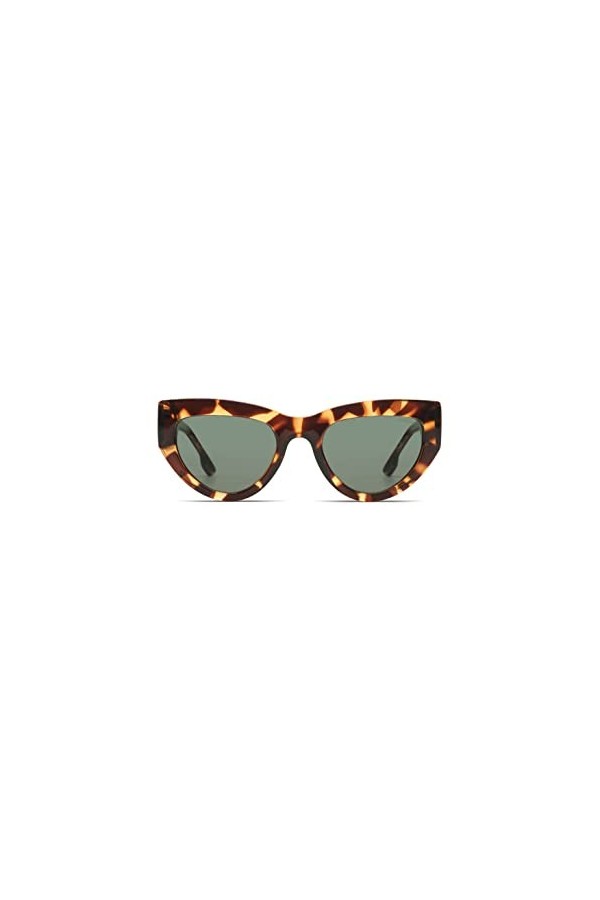 KOMONO Kim Havana Lunettes de soleil unisexes œil de chat en Bio-Nylon pour homme et femme avec protection UV et verres résis