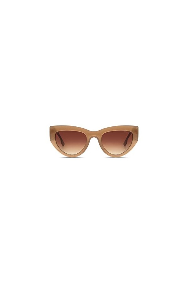 KOMONO Kim Havana Lunettes de soleil unisexes œil de chat en Bio-Nylon pour homme et femme avec protection UV et verres résis