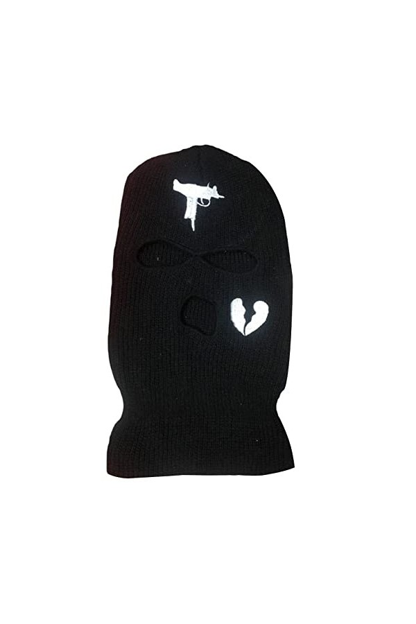 Himllauen Cagoule dhiver en tricot chaud 3 trous pour adulte, rose rouge, taille unique