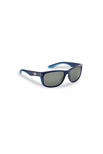 Flying Fisherman 7873NS Lunettes de soleil polarisées à double en-tête, monture bleu marine, verres fumés, taille M