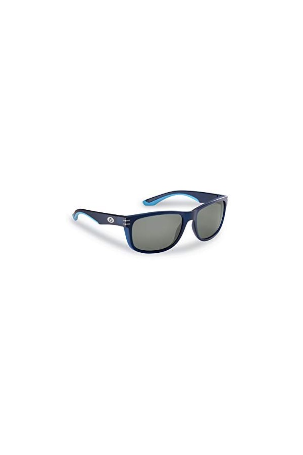 Flying Fisherman 7873NS Lunettes de soleil polarisées à double en-tête, monture bleu marine, verres fumés, taille M