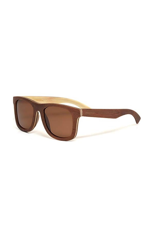 GOWOOD Lunettes de Soleil en Bois dérable Hommes et Femmes | Lunettes de Soleil Polarisées Homme UV400 | Lunette Bois Homme 