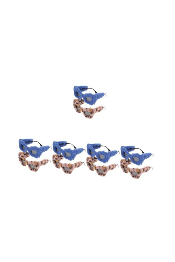 Abaodam 10 Pièces Lunettes En Peluche Lunettes De Mode Pour Femmes Lunettes De Soleil Mascarade Dames Lunettes Rave Lunettes 