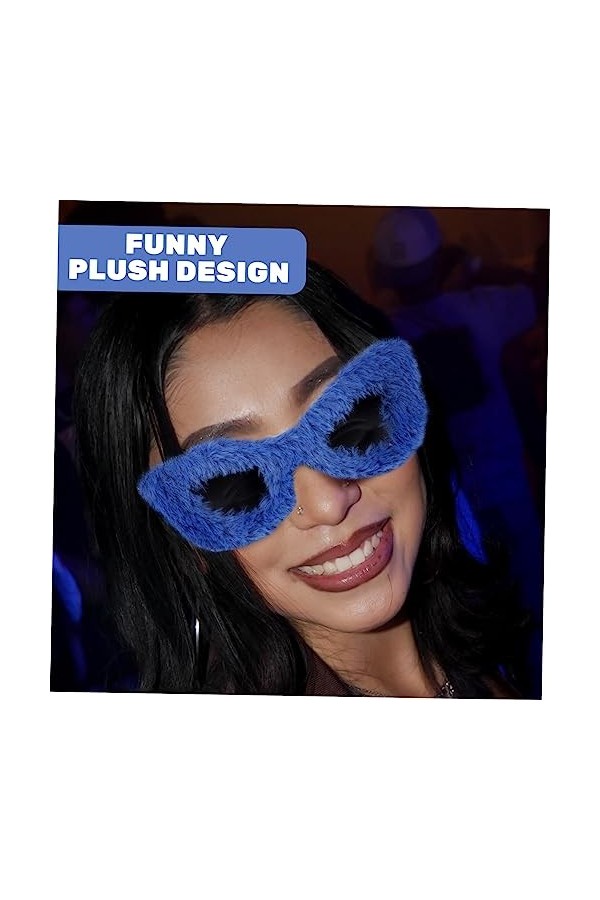 Abaodam 10 Pièces Lunettes En Peluche Lunettes De Mode Pour Femmes Lunettes De Soleil Mascarade Dames Lunettes Rave Lunettes 