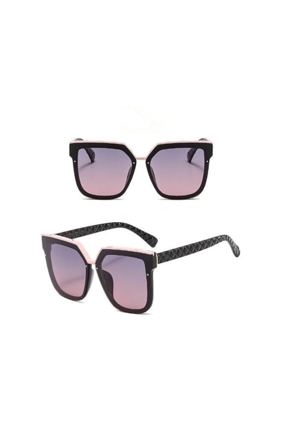 HPIRME Lunettes de soleil polarisées carrées surdimensionnées rétro pour femmes et hommes, grandes lunettes de soleil pour fe