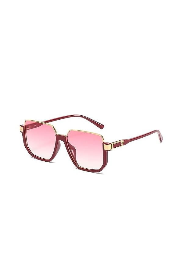 HPIRME Lunettes de soleil demi-monture femmes lunettes de soleil pour hommes lunettes cadre lunettes de soleil carrées alliag