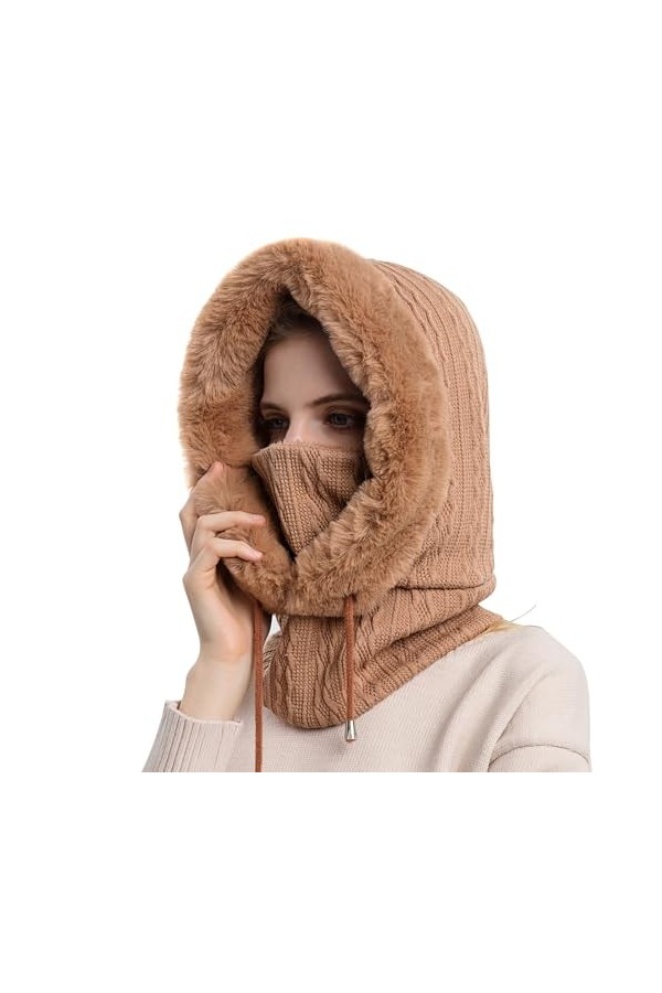 TAGVO Balaclava Chapeau Femme Multifonction Cagoule Masque de Ski Hiver Chaud Coupe-Vent Masques Polaire Chapeau pour Hiver T