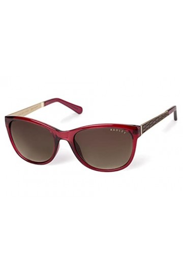 RADLEY London SASHA Lunettes de soleil rondes pour femme 55 mm, Bordeaux brillant/marron