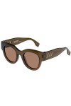 Le Specs Lunettes de soleil Float Away - Pour homme et femme - Forme ronde - Avec protection UV, Marron Mono polarisé/marron 
