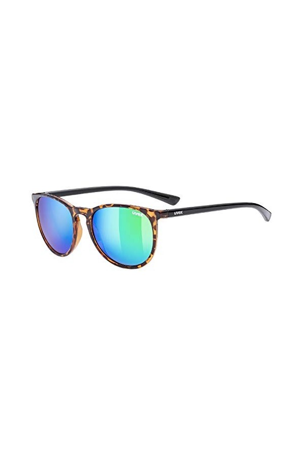uvex Lgl 43 - Lunettes de Soleil pour Hommes et Femmes - Effet Miroir - Catégorie de Filtre 3 - Havanna/Green - One Size