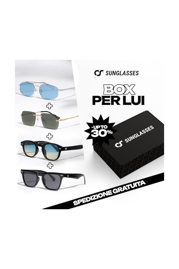 OS SUNGLASSES Lunettes de Soleil Homme Vintage - Lot de 4 Paires de Lunettes Homme et Femme, Style Johnny Depp - Lunette de S