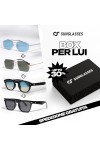 OS SUNGLASSES Lunettes de Soleil Homme Vintage - Lot de 4 Paires de Lunettes Homme et Femme, Style Johnny Depp - Lunette de S