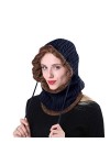 YJZQ Chapeau Hiver pour Femme Cagoule en Tricot Casquette de Ski en Doublure Peluche Housse de Cap avec écharpe Capuche Moto 