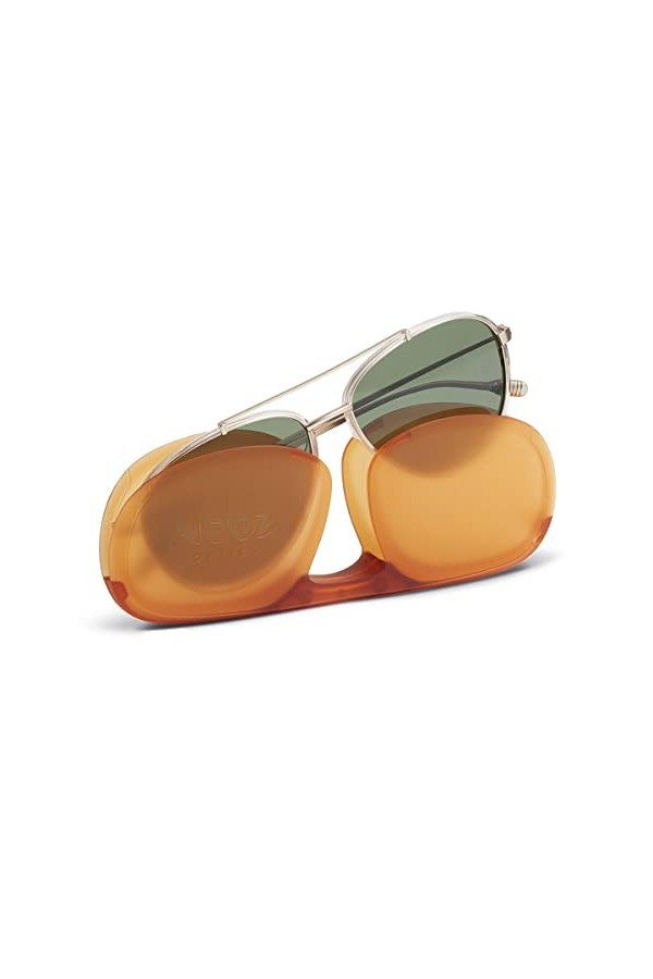 NOOZ Lunettes de soleil polarisées Pilote Forme Aviateur Crystal en Métal pour homme et femme DUAL Jet