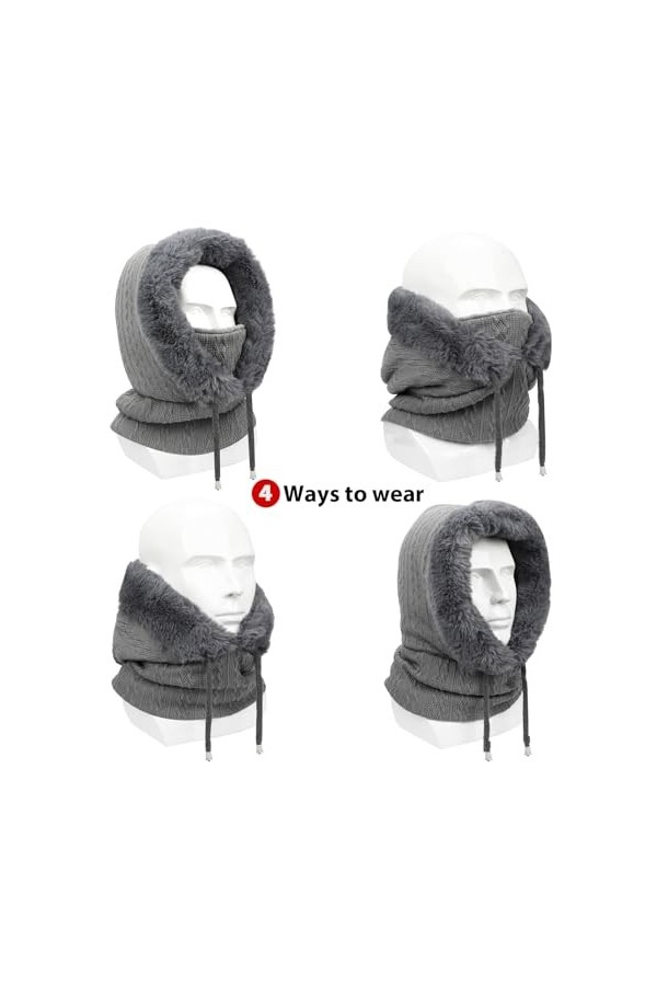 VGMANNTA Cagoule Femme Hiver Chapeau Femme Cagoules Femme Cagoule Ski Femme Chapka Femme Ski Femme Balaclava