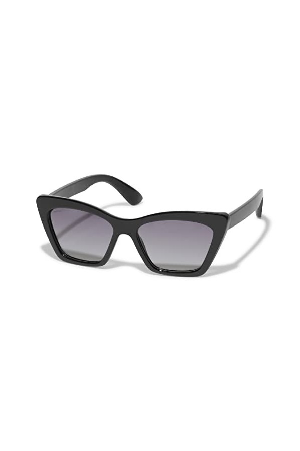 PILGRIM, Dakota Lunettes de soleil carrées pour femme avec protection UV400, Noir