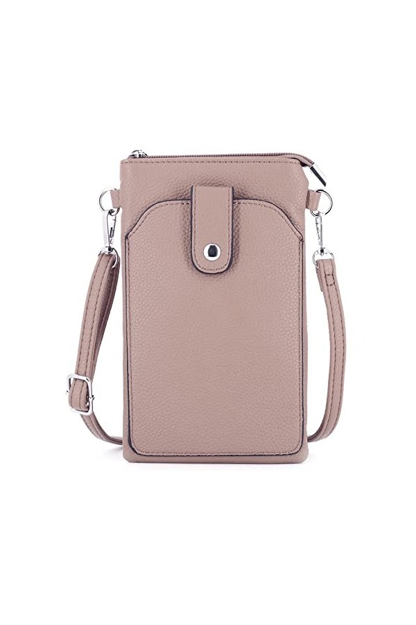 Petit Sac à Bandoulière Femme - Sacoche Rectangle pour Téléphone Portable - Pochette Simili Cuir Grainé Ville Fête - Chic Lég