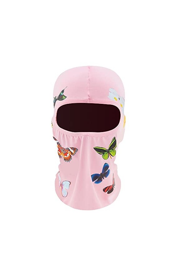 ISWMM Cagoule de cyclisme réglable avec motif papillon, rose, 41