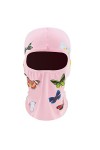 ISWMM Cagoule de cyclisme réglable avec motif papillon, rose, 41