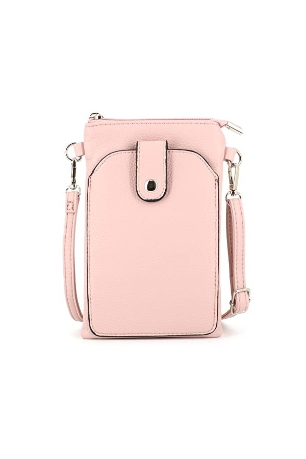 Petit Sac à Bandoulière Femme - Sacoche Rectangle pour Téléphone Portable - Pochette Simili Cuir Grainé Ville Fête - Chic Lég