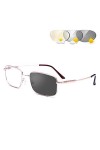 Photochromique Transition Lunettes De Lecture, Hommes Plein Cadre Alliage De Titane UV400 Lunettes De Soleil Presbytie Lunett
