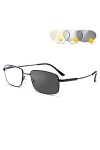 Photochromique Transition Lunettes De Lecture, Hommes Plein Cadre Alliage De Titane UV400 Lunettes De Soleil Presbytie Lunett