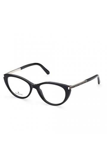 Swarovski Sk5413 Lunettes de Soleil, Noir Brillant, 51 Femme