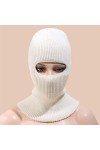 FOXBI Cagoule en Laine Masque de Ski Thermique Un Trou Chaud Doux Hiver Couverture complète Tricot Unisexe Masque Facial pour