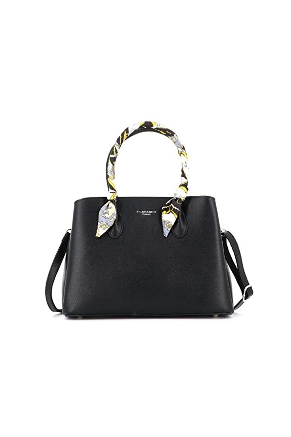 Sac à Main Bandoulière Femme Foulard Satiné - Sac Grainé Fourre-Tout Besace Ville Shopping - Sacoche Taille Moyen Porté Poign