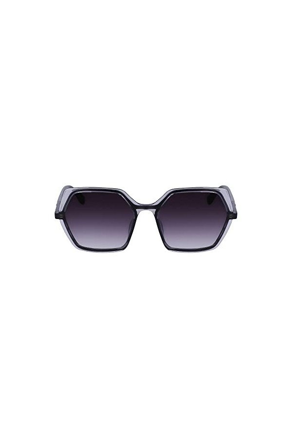 KARL LAGERFELD KL6083S Lunettes de Soleil, Noir/Gris, Taille Unique Femme