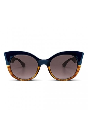 MessyWeekend THELMA Lunettes de soleil surdimensionnées pour femme avec grand cadre rond œil de chat en polycarbonate - Verre