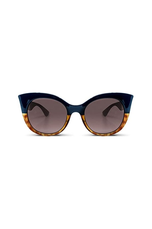 MessyWeekend THELMA Lunettes de soleil surdimensionnées pour femme avec grand cadre rond œil de chat en polycarbonate - Verre