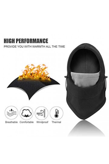 TAGVO Cagoule Masque, Hiver Coupe-Vent Moto Cyclisme Thermique Cagoule en Polaire, Multifonctionnel Couverture de Visage de S