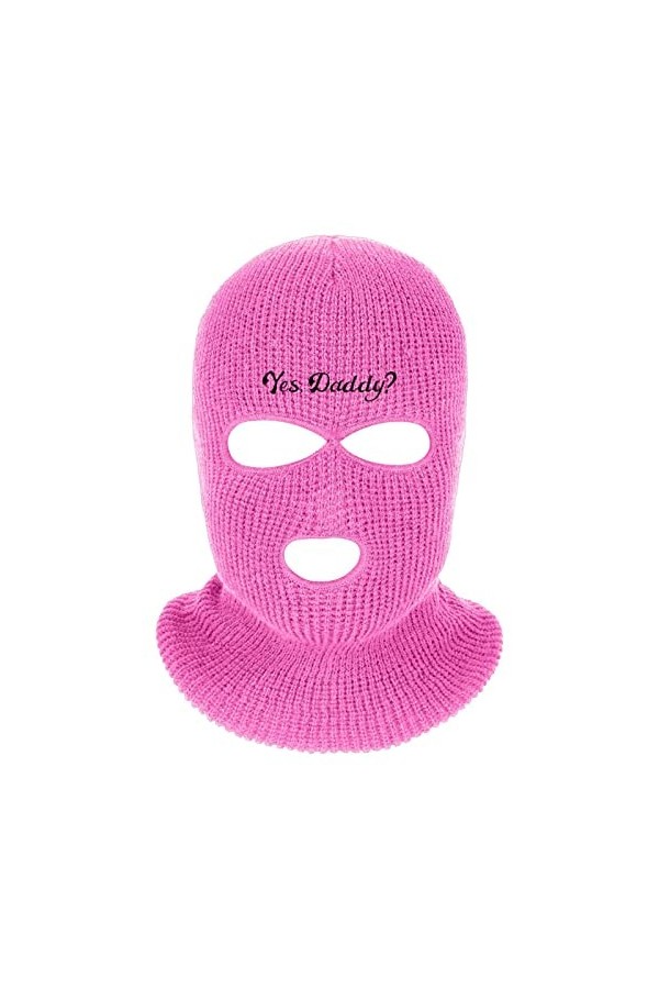 Jimtuze Cagoule intégrale tricotée, cagoule dhiver à 3 trous pour femme – Cagoule intégrale en tricot, chaud dhiver, plein 