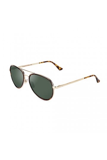 CLANDESTINE A15 Gold Habana Dark Green - Lunettes de soleil nylon HD homme & femme