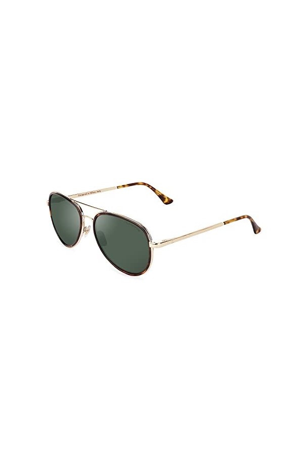 CLANDESTINE A15 Gold Habana Dark Green - Lunettes de soleil nylon HD homme & femme