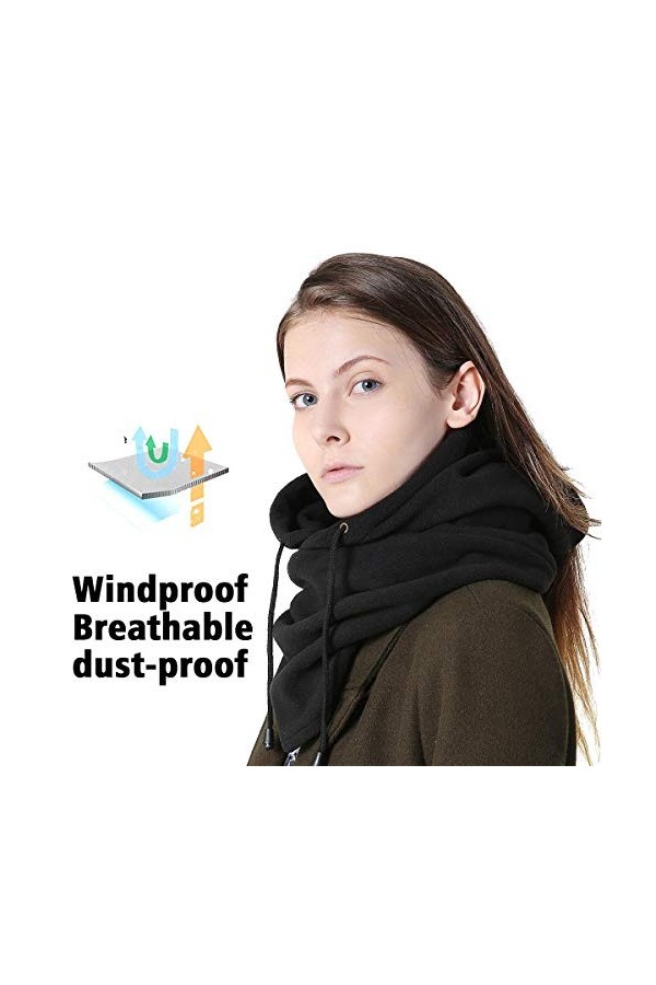 PURECITY Cagoule Masque Tour de Cou Protection Froid Canadienne Polaire Black Panther - Outdoor Montagne Randonnée Ski Snow S