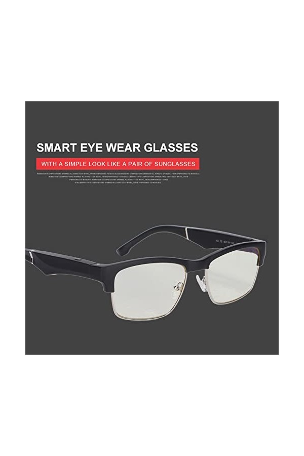 Lunettes de Soleil Bluetooth sans Fil, Lunettes Audio Intelligentes avec Lumière Bleue, Lunettes de Soleil Audio pour Hommes 